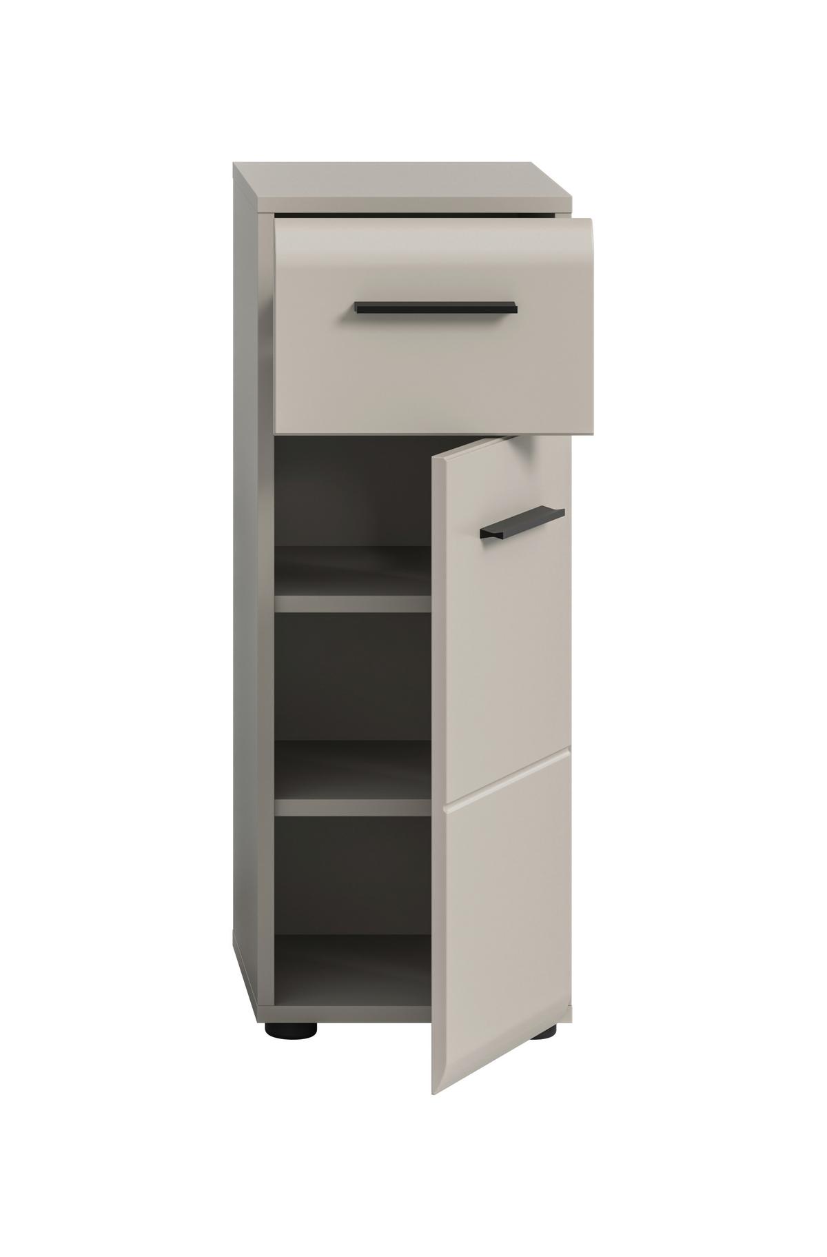 Midischrank Ice Kaschmir - Kaschmir/Schwarz, Trend, Holzwerkstoff/Kunststoff (30/80/30cm) - MID.YOU