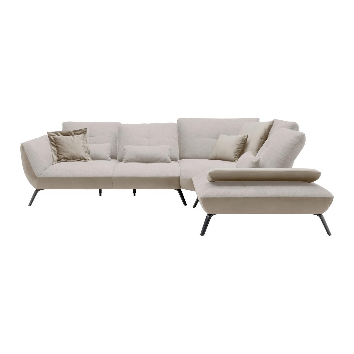 Wohnlandschaft Trendy Sandfarben/Beige - Sandfarben/Beige, MODERN, Holzwerkstoff/Textil (310/93/250cm) - Premium Living
