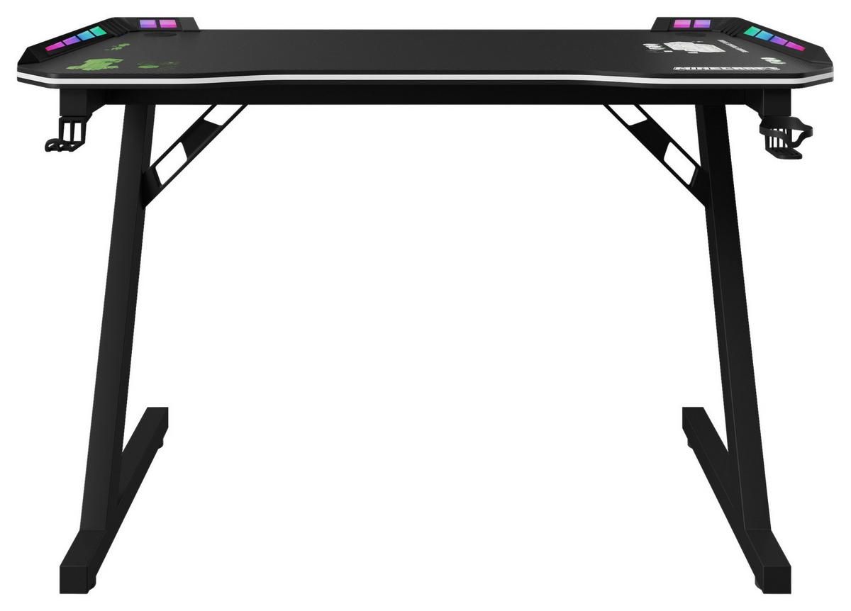 Gamingtisch Minecraft Schwarz ca. 120x60x74cm - Schwarz, MODERN, Holzwerkstoff/Metall (120/60/74cm) - Minecraft