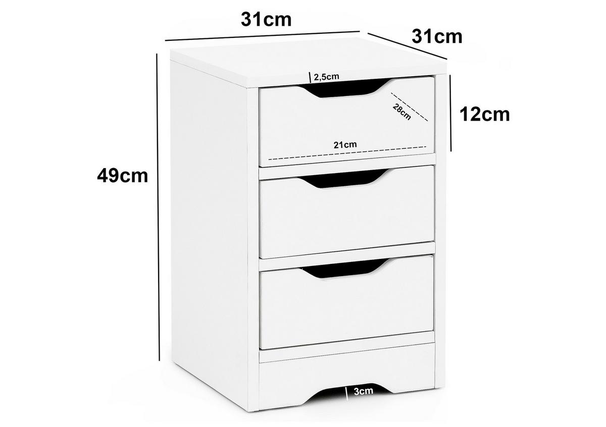 Nočna Omarica Wl5.704, Bela - bela, Moderno, leseni material (31/49/31cm) - MID.YOU