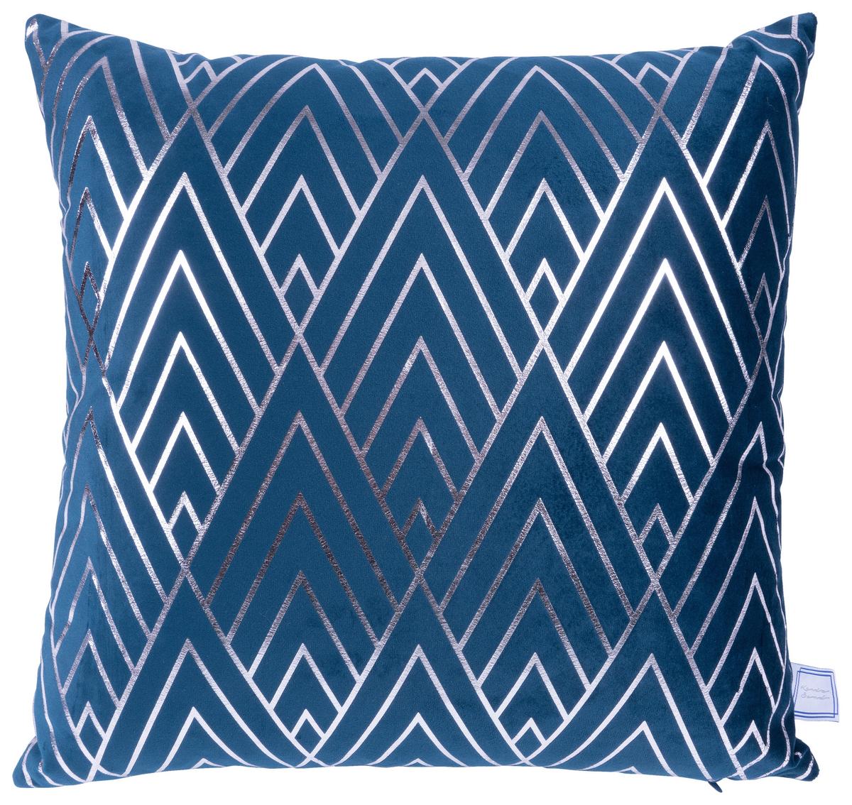 ZIERKISSENSET PRISMA 225 2ER-SET - Blau/Silberfarben, Konventionell (30x45/50x45cm)