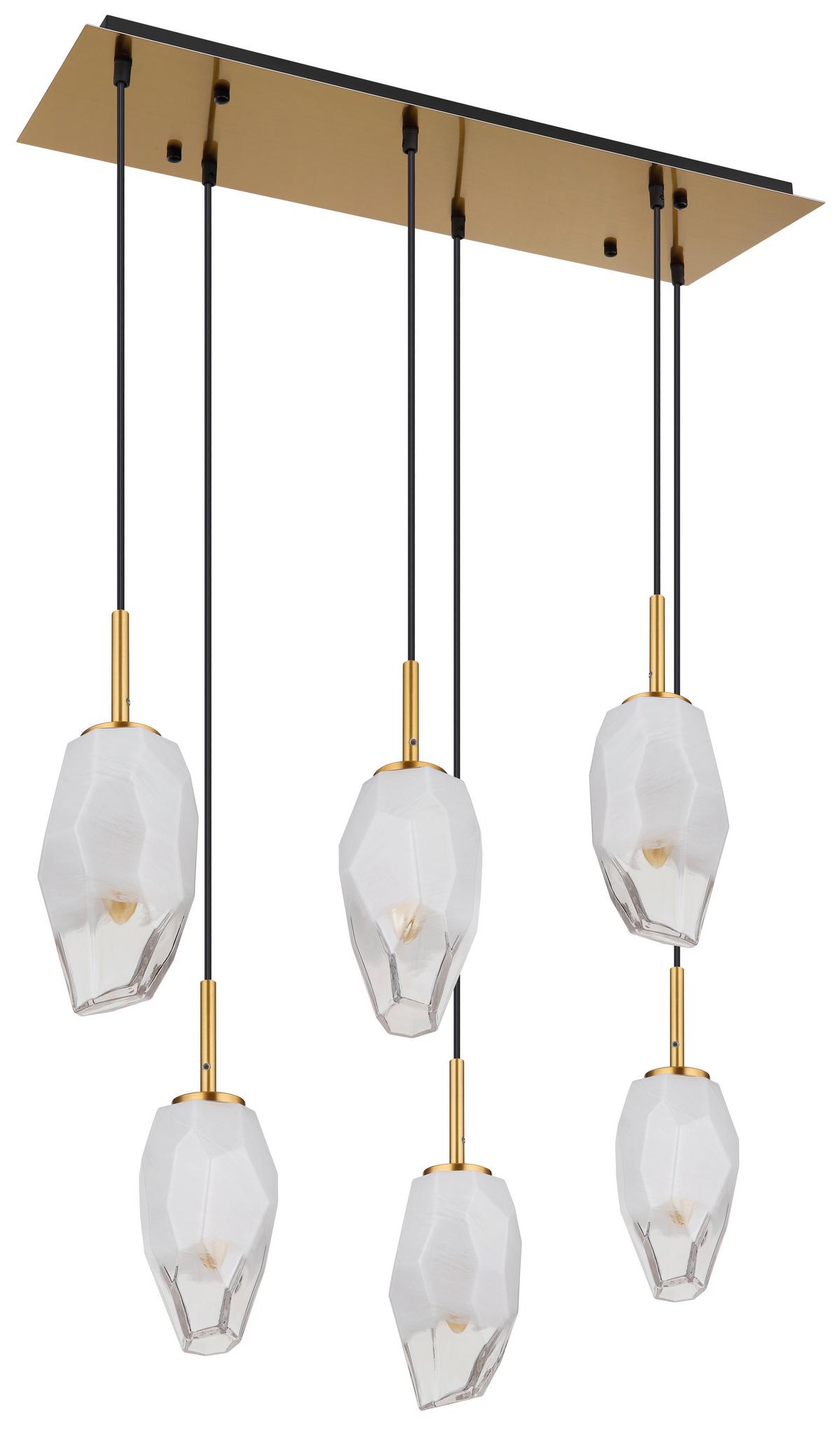 Hängeleuchte Barcley Messingfarben max. 7 Watt - Klar/Messingfarben, KONVENTIONELL, Glas/Metall (72/24/120cm) - Globo