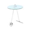 Beistelltisch Pendulum Glas Weiß/Silber ca. 46x60 cm - Silberfarben/Weiß, Basics, Glas/Metall (46/46/60cm) - Kayoom