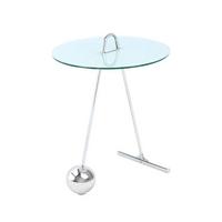 Beistelltisch Pendulum Glas Weiß/Silber ca. 46x60 cm - Silberfarben/Weiß, Basics, Glas/Metall (46/46/60cm) - Kayoom