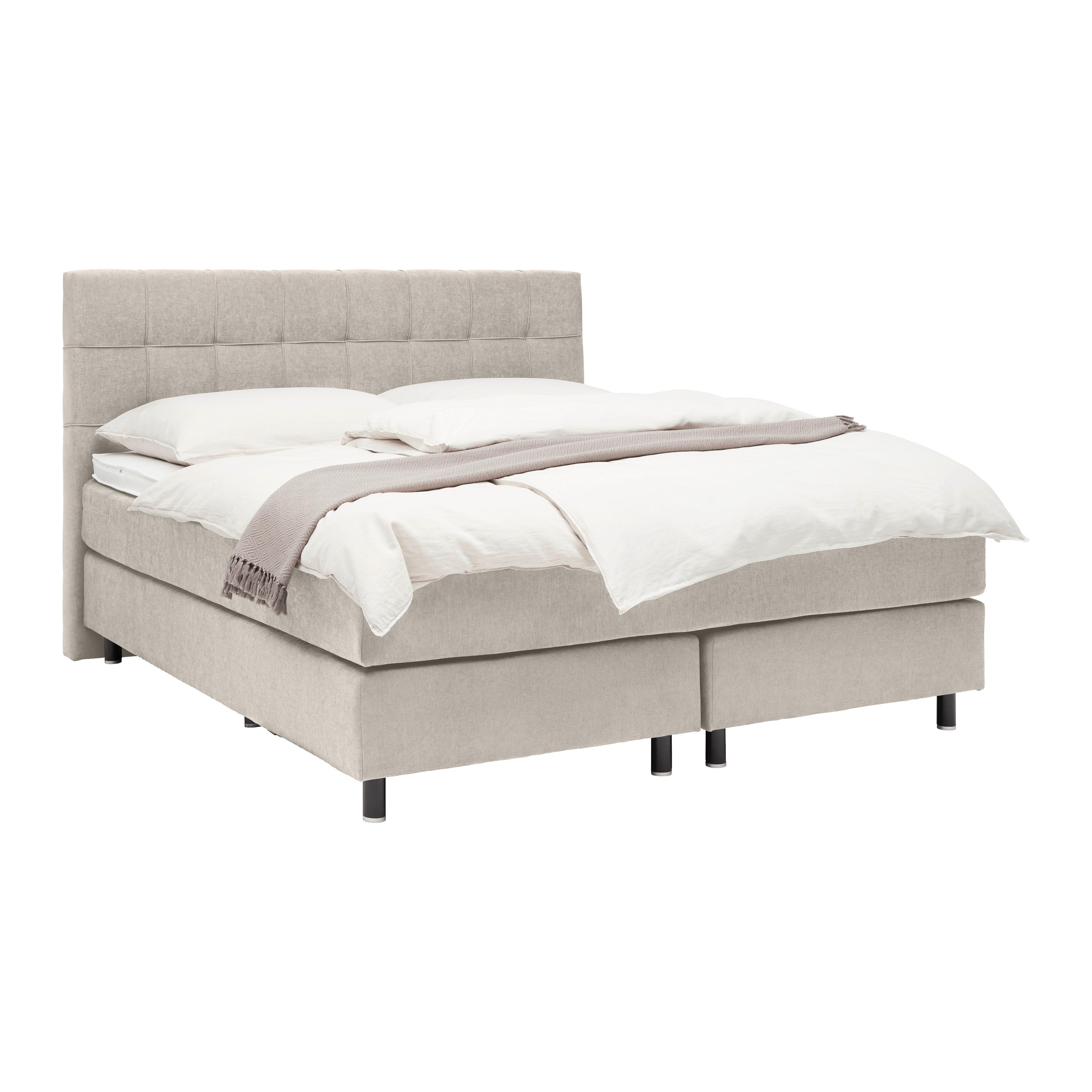 Boxspringbett Primo Taupe ca. 160x200cm - Taupe, KONVENTIONELL, Holz/Holzwerkstoff (160/200cm) - Premium Living