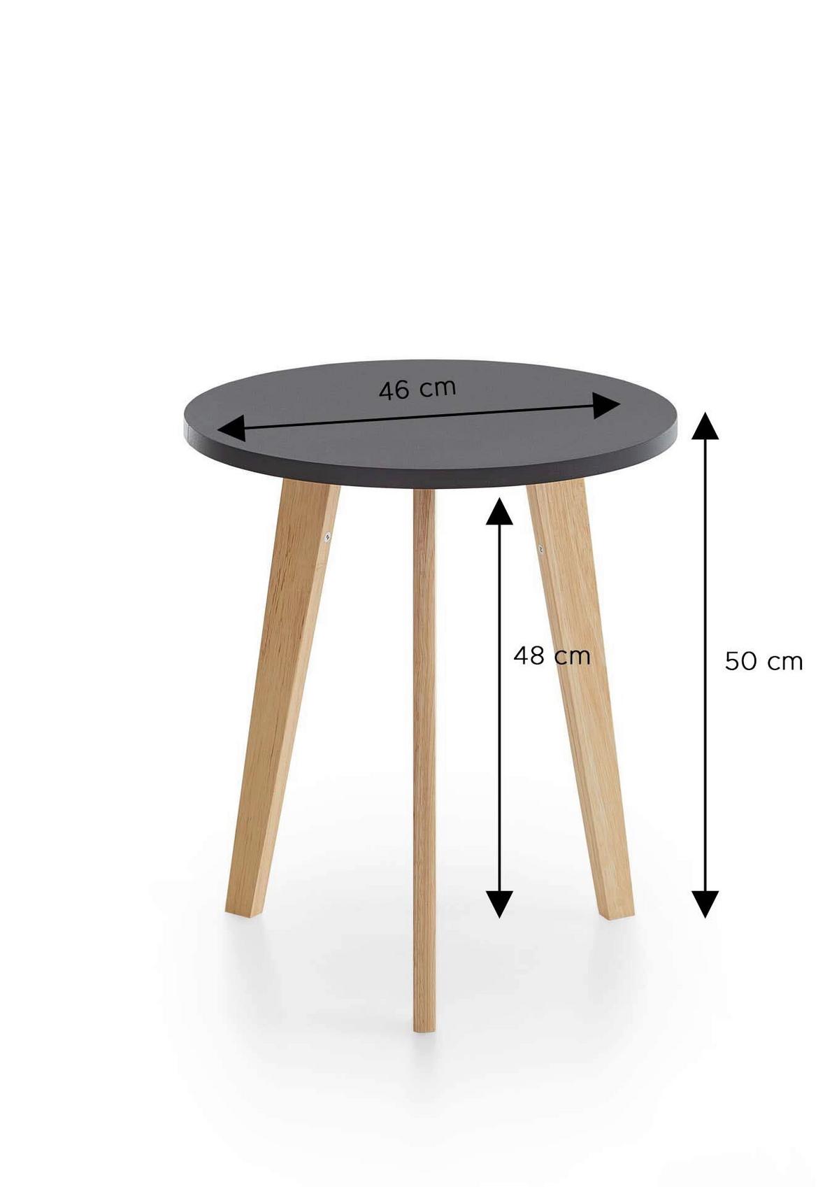 COUCHTISCH KLEINMÖBEL - Eichefarben/Schwarz, Design, Holz/Holzwerkstoff (50/45,8cm) - MID.YOU