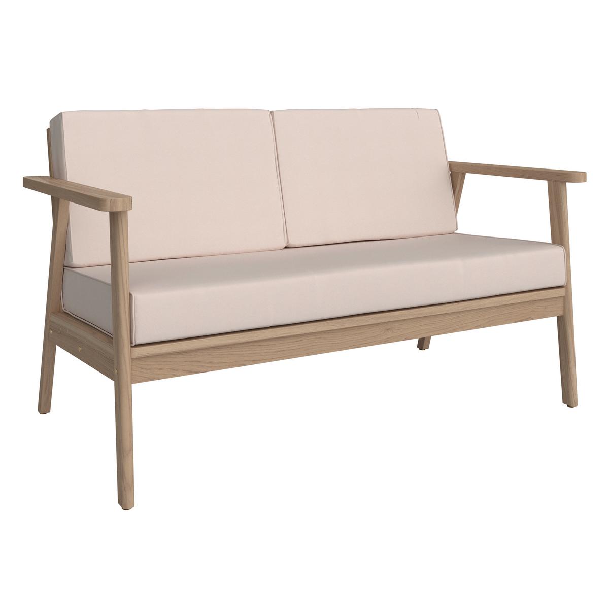 ZESTAW OGRODOWY SYLVIA - beżowy/kolor drewna tekowego, Modern, drewno/tkanina (130/72/90/75/75/38/71/71/55cm) - Ambia Garden