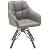 KRZESŁO Z PODŁOKIETNIKAMI ELLA - czarny/szary, Lifestyle, metal/tkanina (58.5/82.5/54.5cm) - MID.YOU