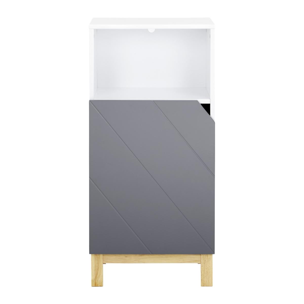 Unterschrank Rocco Grau ca. 42,6x90x35 cm - Naturfarben/Weiß, MODERN, Holz (42,6/90/35cm) - Bessagi Home