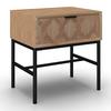 SÄNGBORD MILANO - svart/askfärgad, Modern, metall/trä (47,5/51/36cm) - Bessagi Home