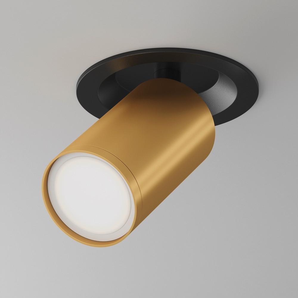 DECKENLEUCHTE FOCUS S - Goldfarben/Schwarz, Modern, Metall (5,2/12,3cm) - MAYTONI