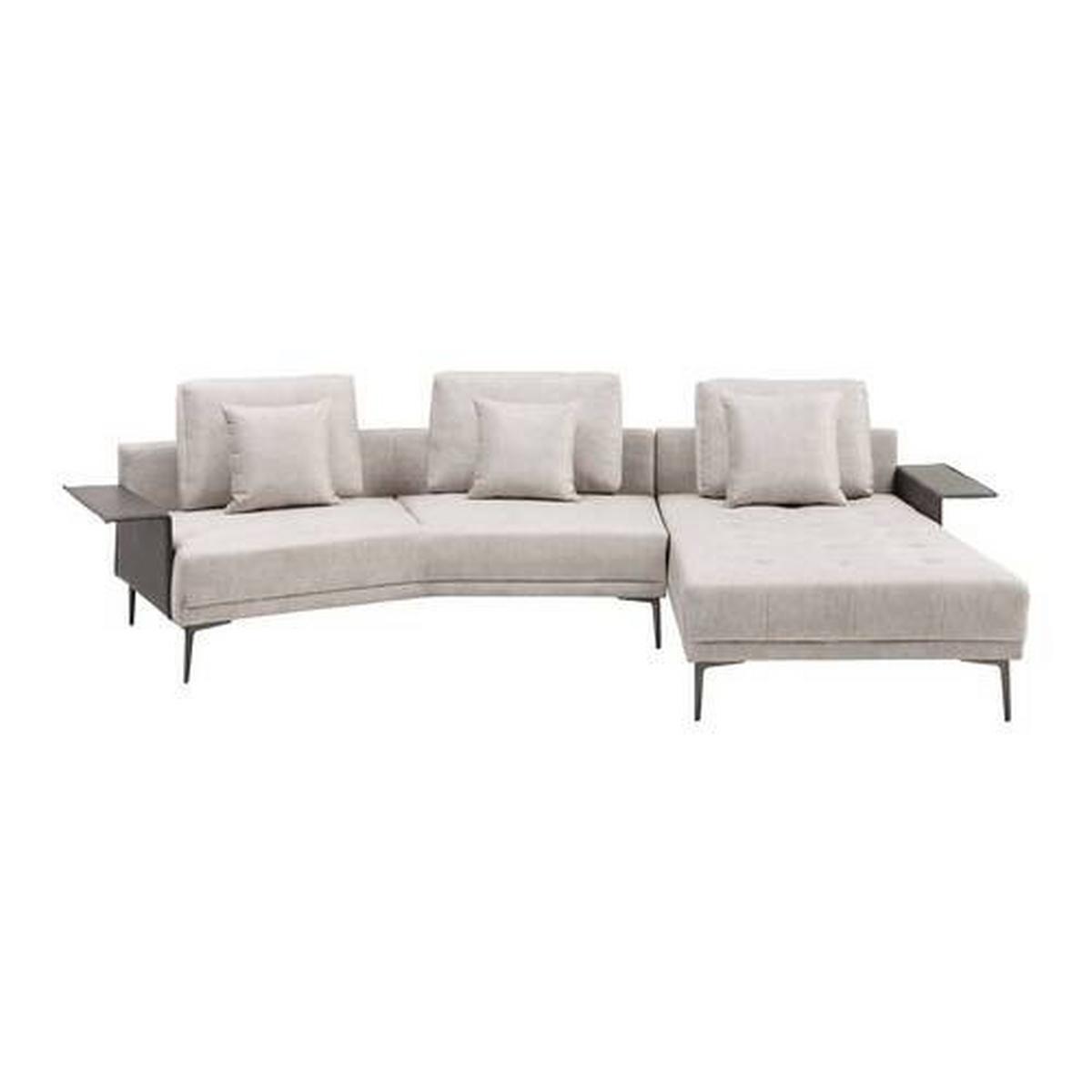 Sarokkanapé Donna - bézs/szürke, Modern, textil/fa (345/68/176cm) - Bessagi Home