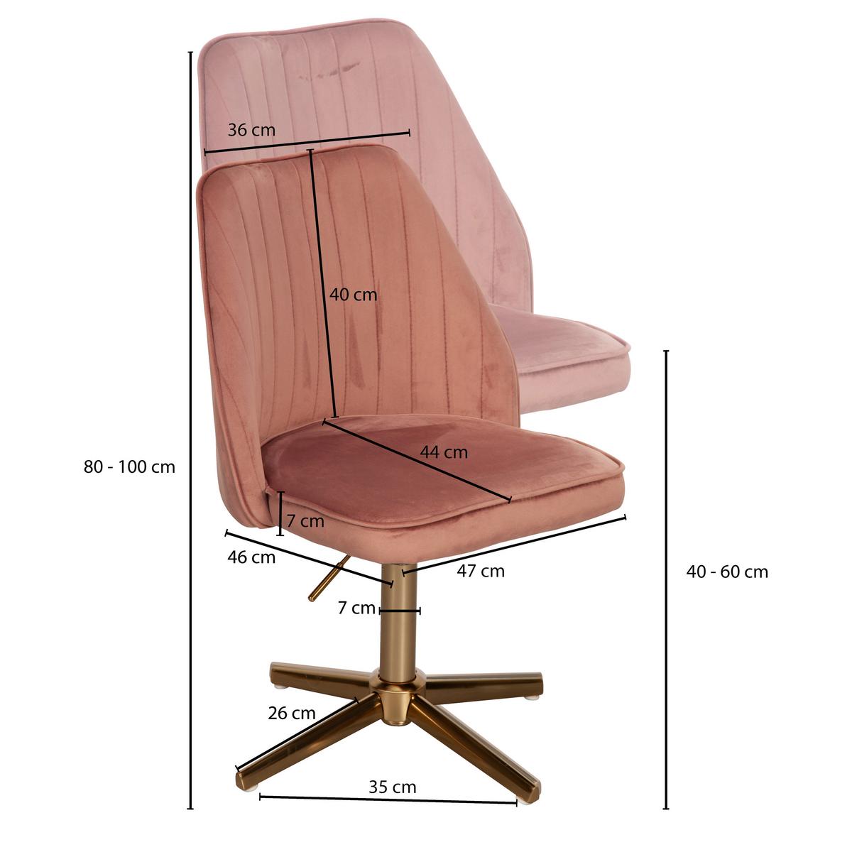 Stol Wl6.303 - zlate barve/roza, Konvencionalno (60/100/60cm) - MID.YOU