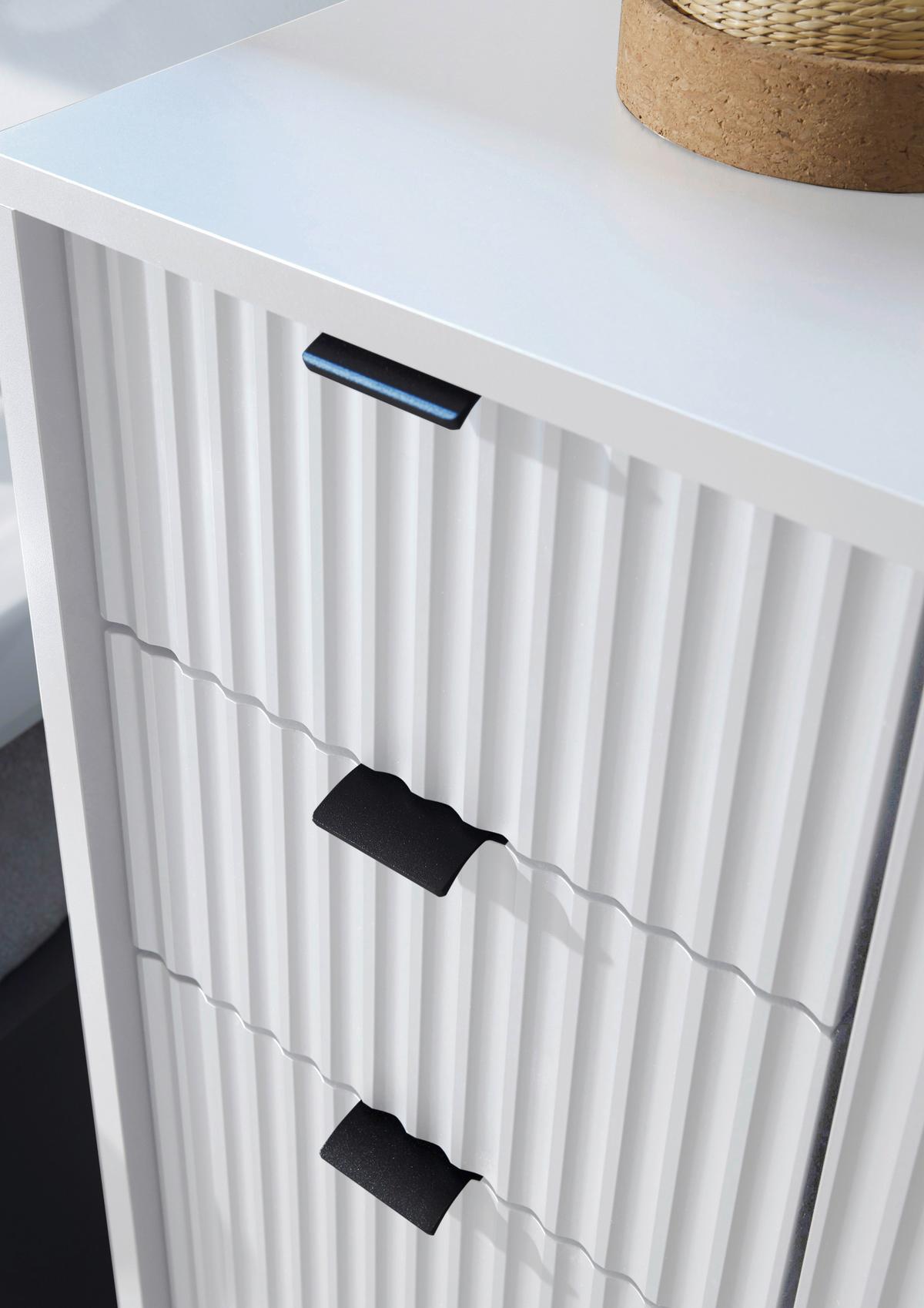 KOMODA WYSOKA LUCERA - antracytowy/biały, Modern, materiał drewnopochodny/tworzywo sztuczne (60/106/32cm) - MID.YOU