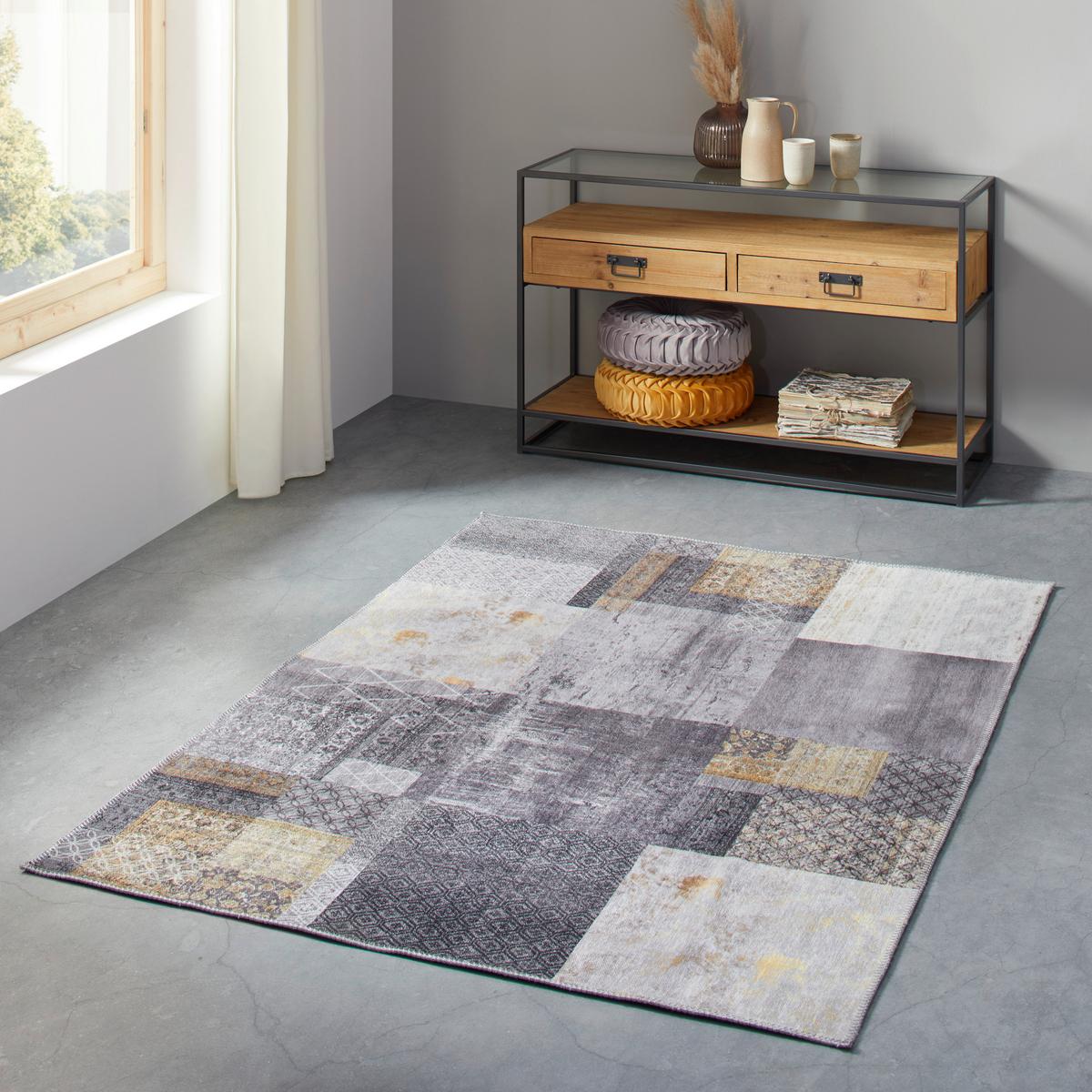 Covor cu țesătură plată Edessa 3 - auriu/gri, Modern (160/230cm) - Mömax