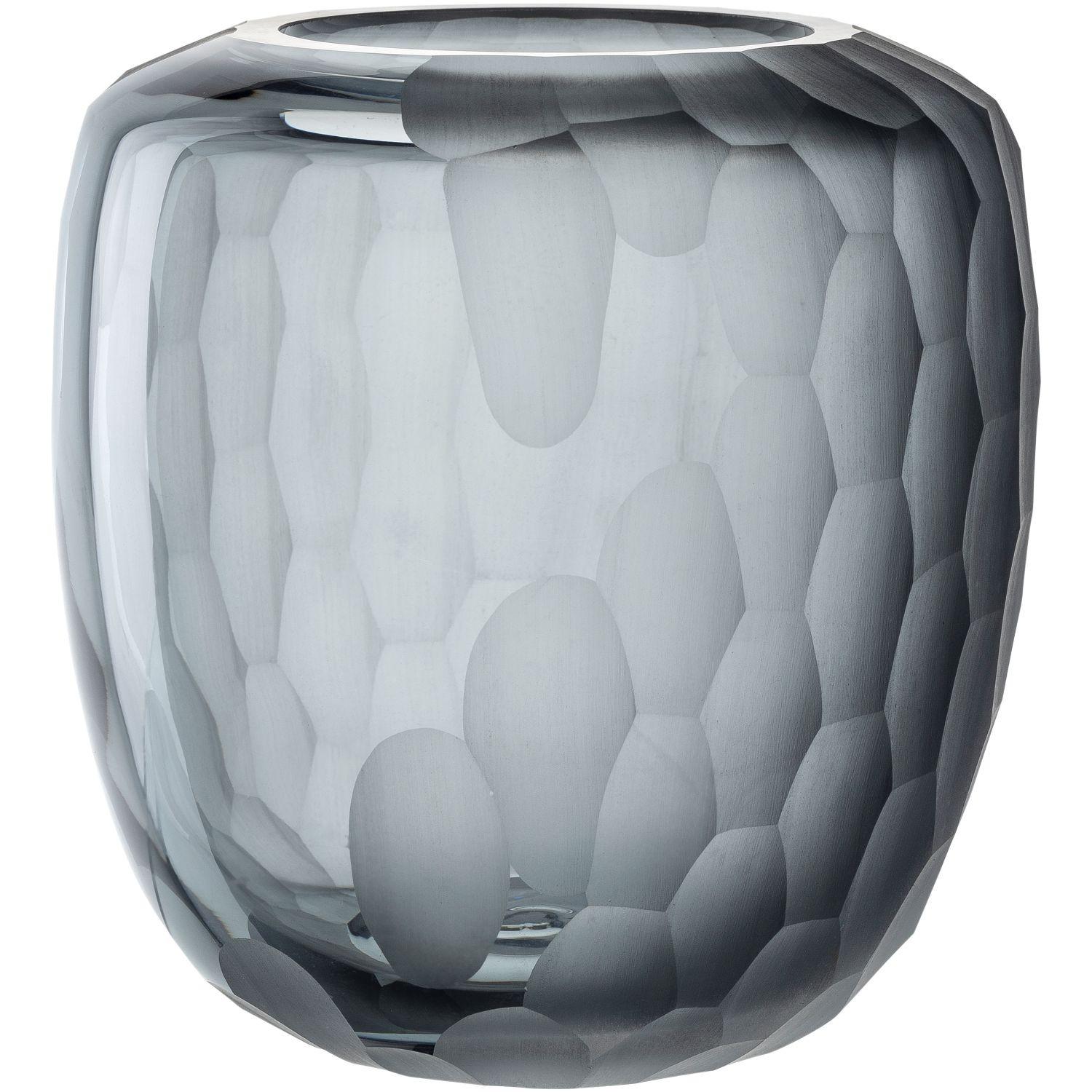 Vase Grau - Grau, KONVENTIONELL, Glas (16,50/17,50/16,50cm) - Leonardo