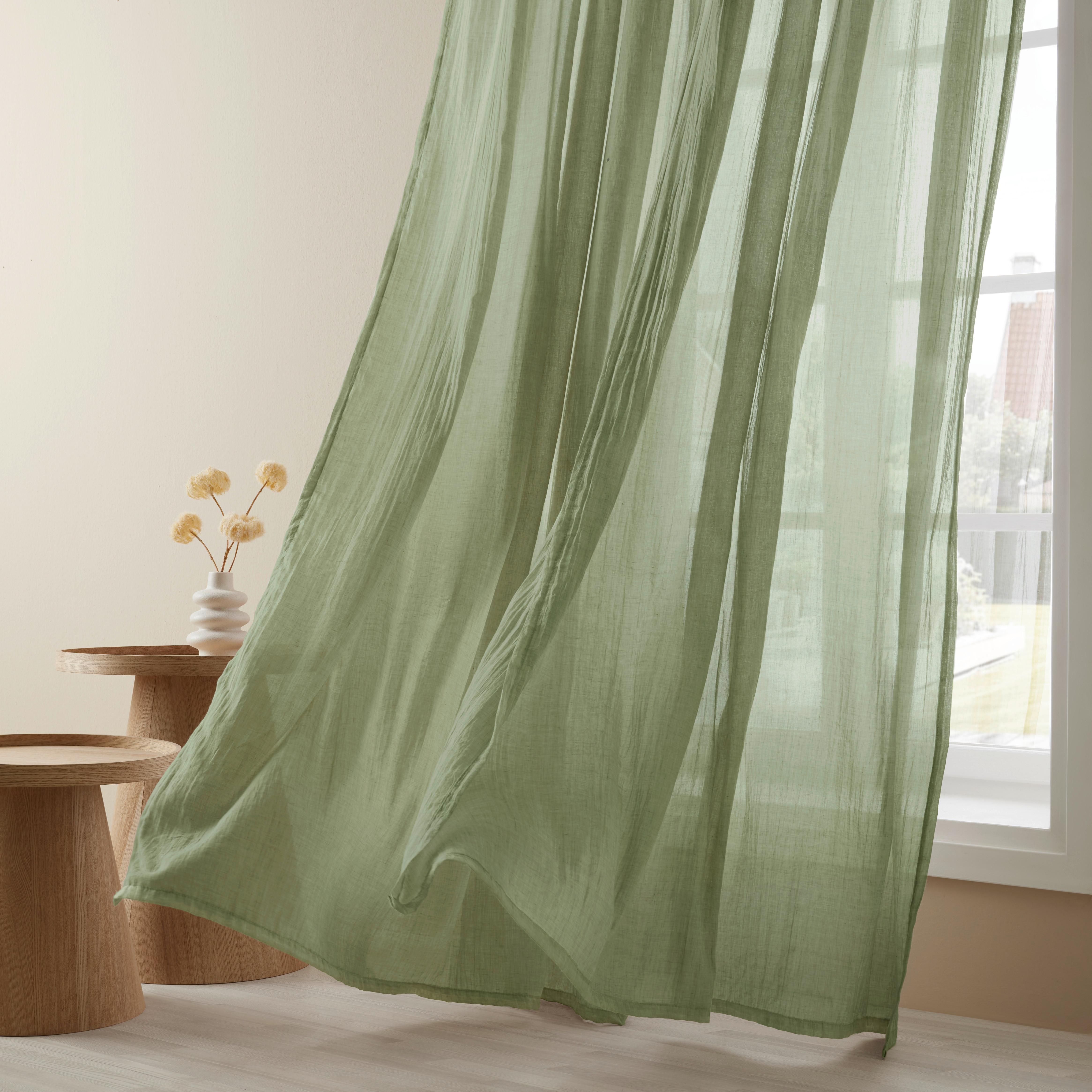 GARDINLÄNGD RAMONA - grön, Modern, textil (135/245cm) - Modern Living