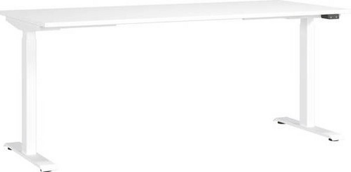 Schreibtisch Ribera in Weiss - Weiss, Modern, Holzwerkstoff/Metall (180/80/72-120cm) - Premium Living