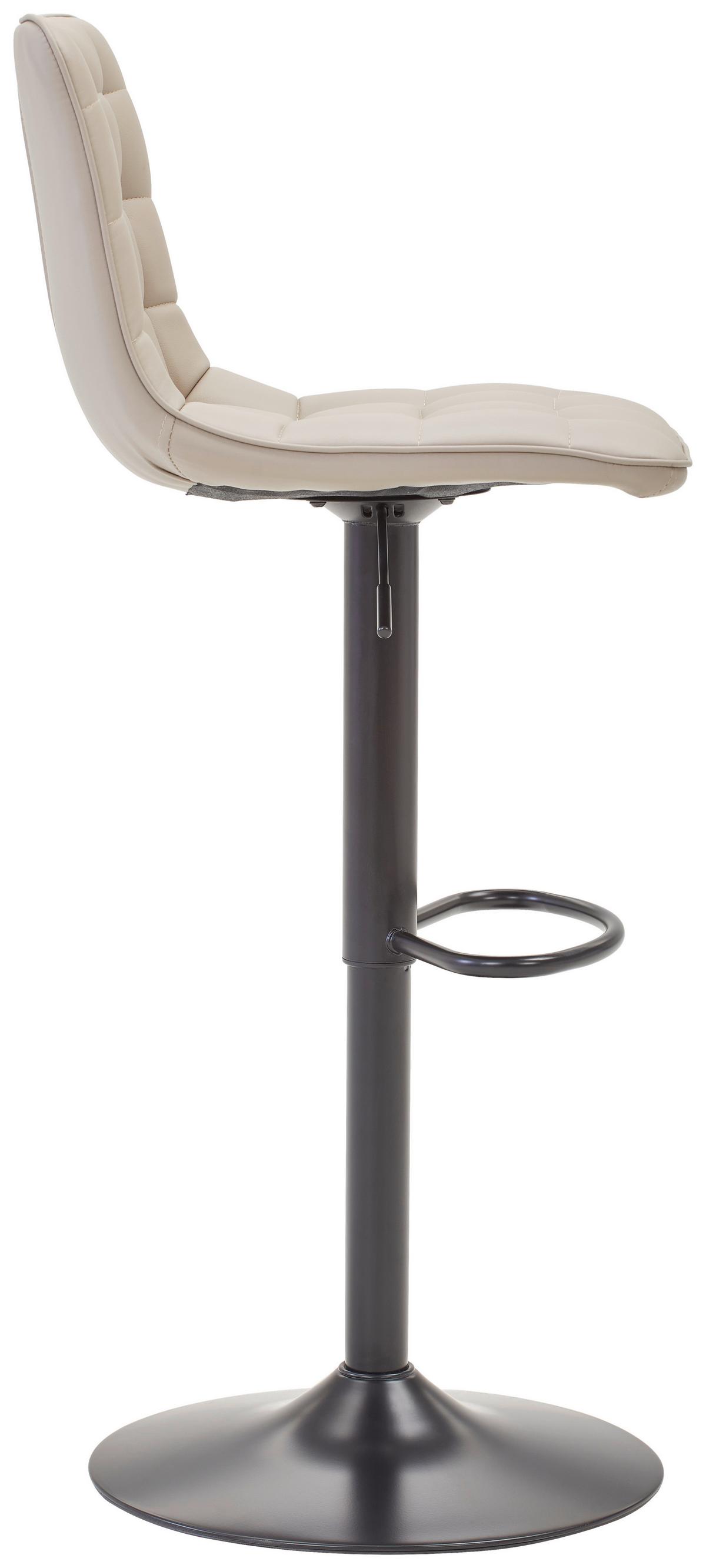 STOŁEK BAROWY ELIAS - czarny/cappuccino, Modern, metal/tkanina (42/109,5/52cm) - Livetastic