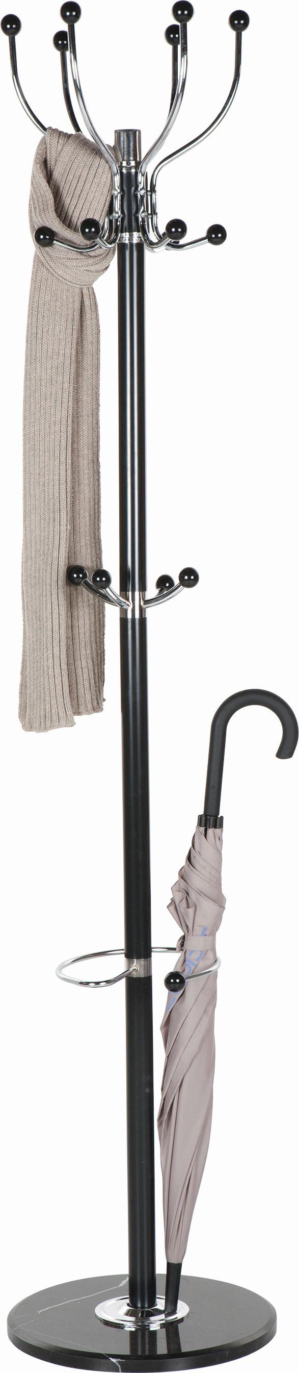 Kleiderständer Mecki aus Metall in Schwarz - Schwarz, KONVENTIONELL, Stein/Metall (38/176cm) - Mömax