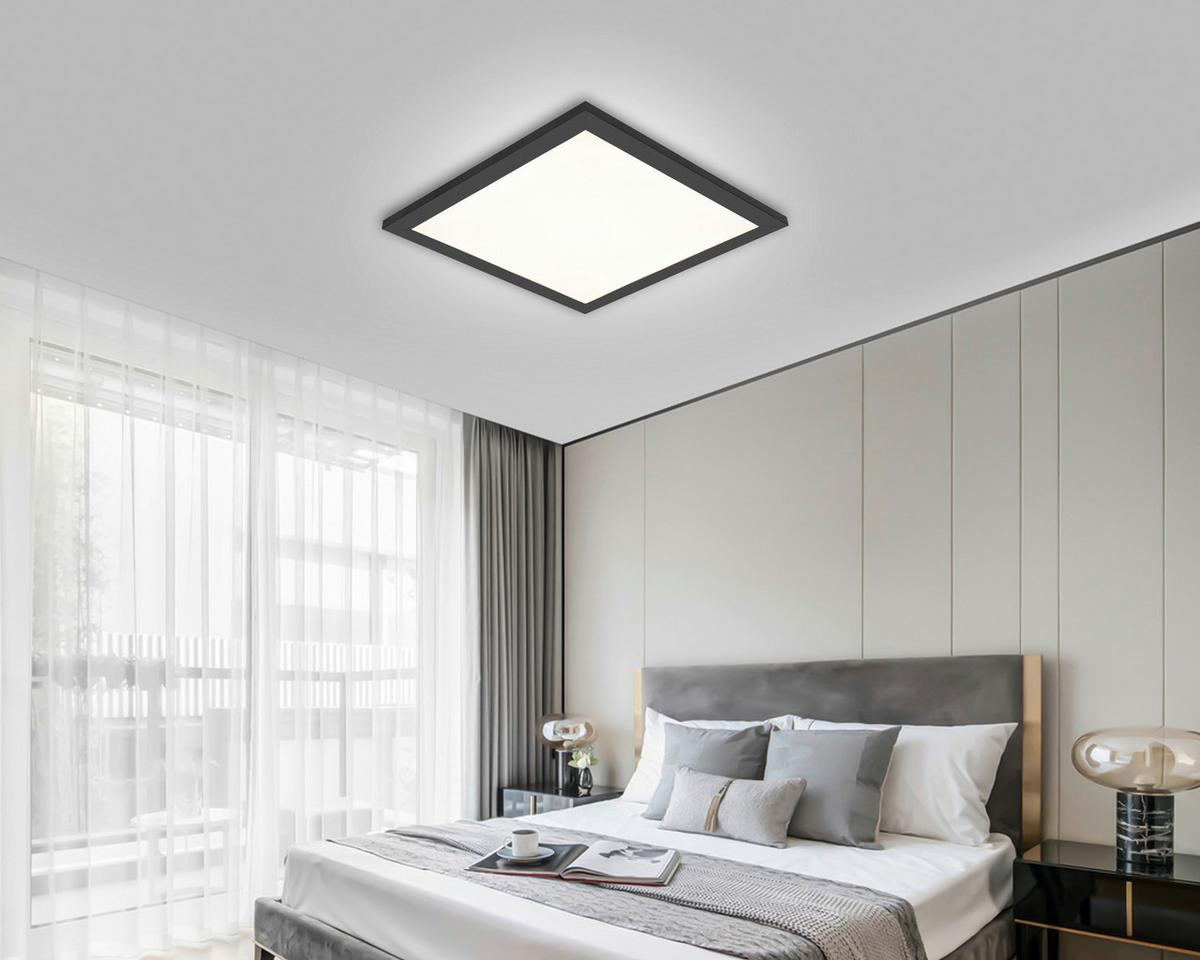 LAMPA SUFITOWA LED JUO - czarny/biały, Modern, tworzywo sztuczne/metal (30/30/5,5cm) - Mömax
