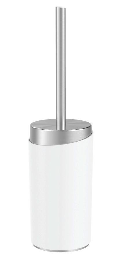Perie pentru wc CHRIS - alb/culoare inox, Modern, plastic/metal (9,6/37cm) - Premium Living