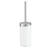 WC-Bürste Chris in Weiß/Edelstahlfarben - Edelstahlfarben/Weiß, MODERN, Kunststoff/Metall (9,6/37cm) - Premium Living
