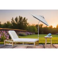 Gartenliege Naturfarben - Weiß/Naturfarben, Design, Holz/Textil (200/44/80cm) - Gardenson