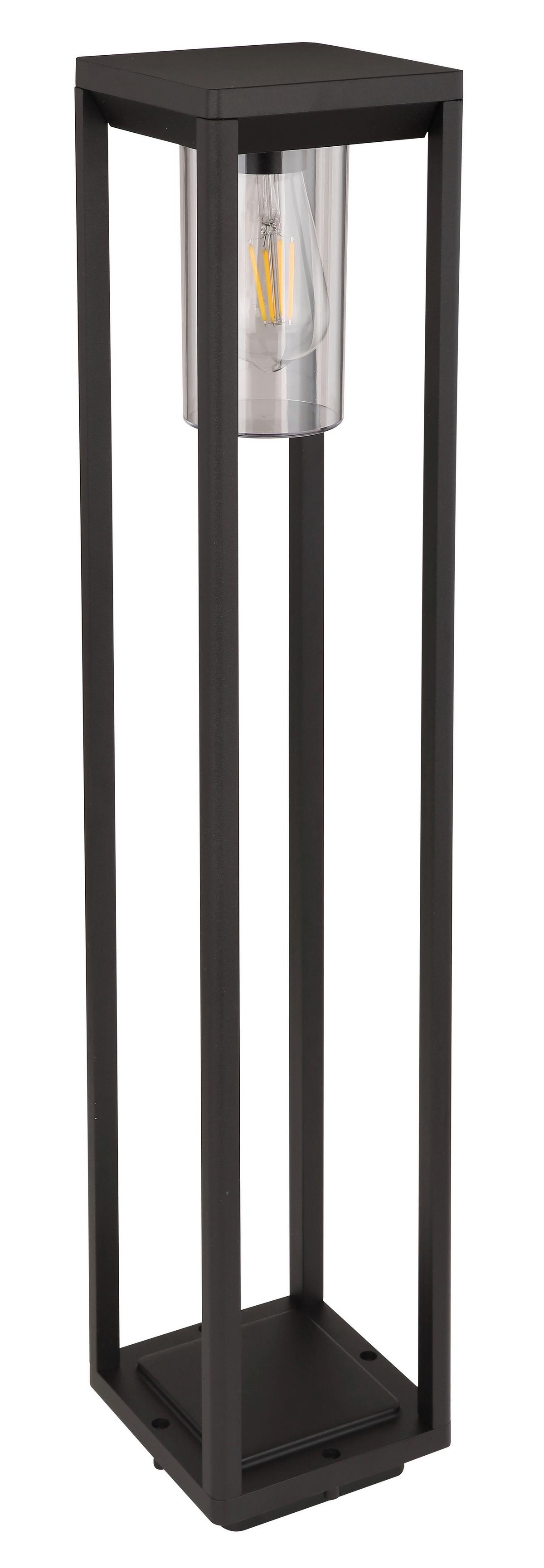 WEGELEUCHTE CANDELA H: 80 CM SCHWARZ - Klar/Schwarz, Basics, Kunststoff/Metall (15/15/80cm) - Globo