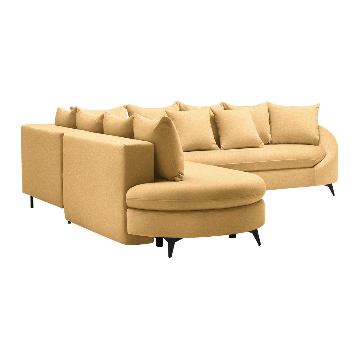 Ecksofa Axel Senfgelb - Senfgelb/Schwarz, MODERN, Textil/Metall (250/87/291cm) - Mömax