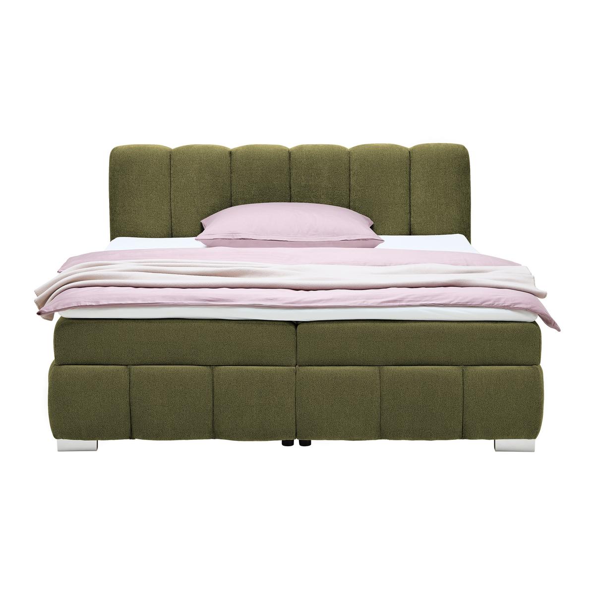 Boxbett Elaris Grün ca. 160x200cm - Chromfarben/Grün, KONVENTIONELL, Kunststoff/Textil (160/200cm) - Mömax