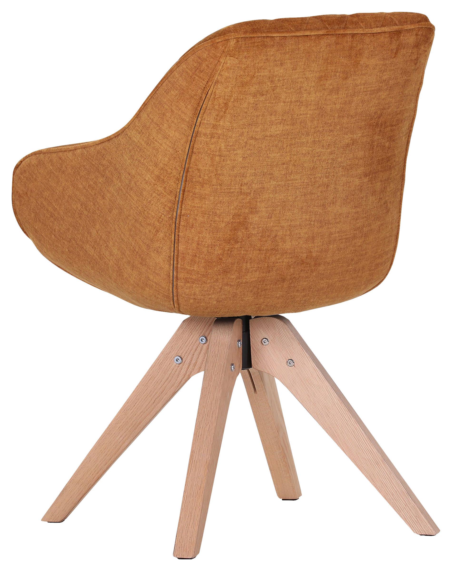 KRZESŁO Z PODŁOKIETNIKAMI COOL - czarny/curry, Lifestyle, tkanina/drewno (60/83/65cm) - Landscape