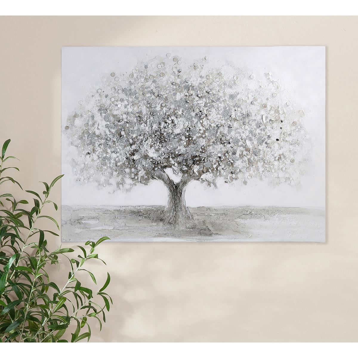 Bild Silberfarben ca. 120x90cm - Silberfarben, Basics, Textil (120/90cm)