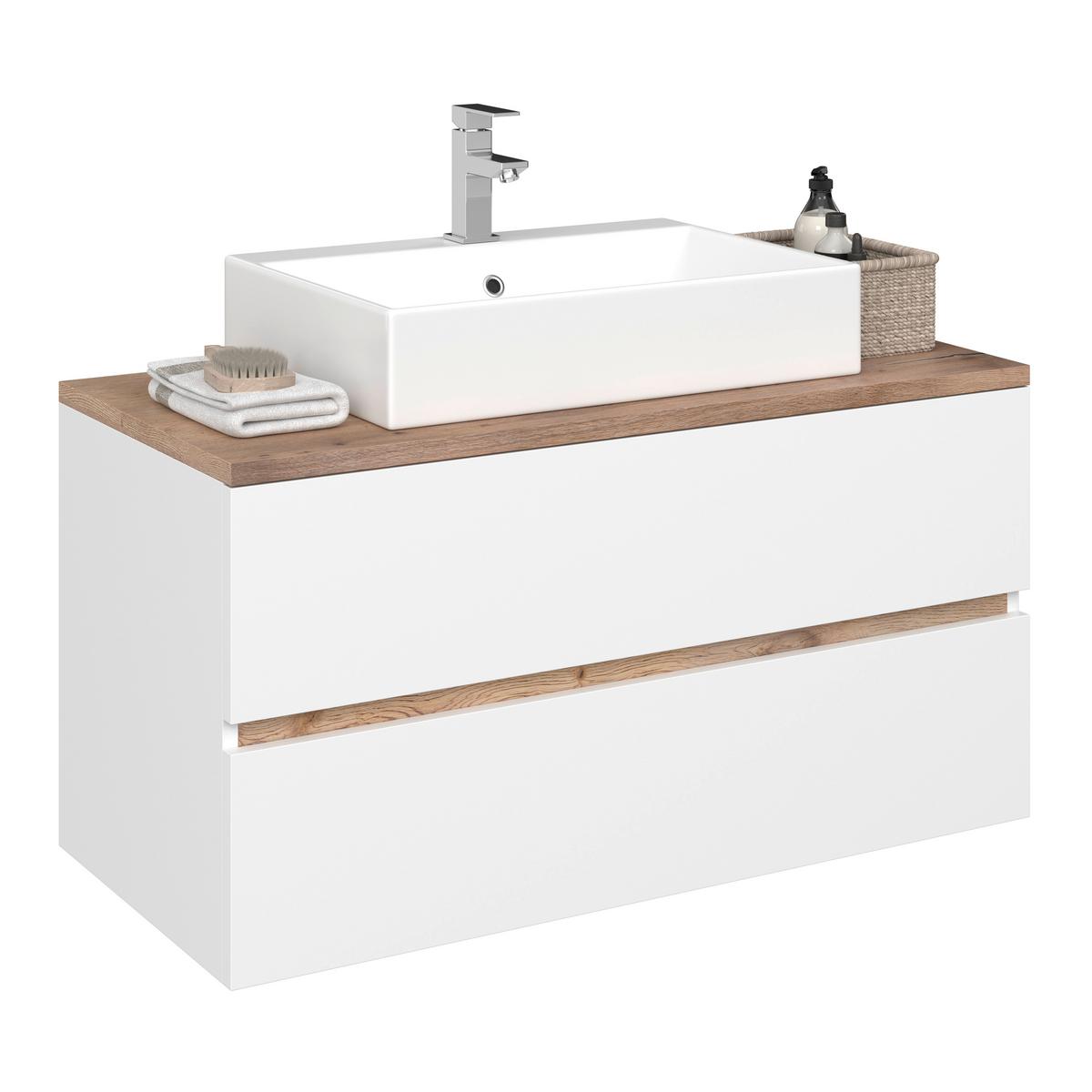Omarica Za Pod Umivalnik Marbella, Bela, Hrast - bela, Moderno, leseni material/keramika (100/64,5/47cm) - Mömax