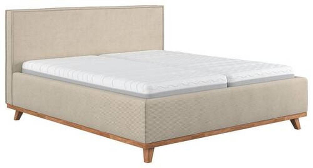 Kárpitos Ágykeret Ágyráccsal Emily - bézs, Modern, műanyag/faalapú anyag (180/200cm)