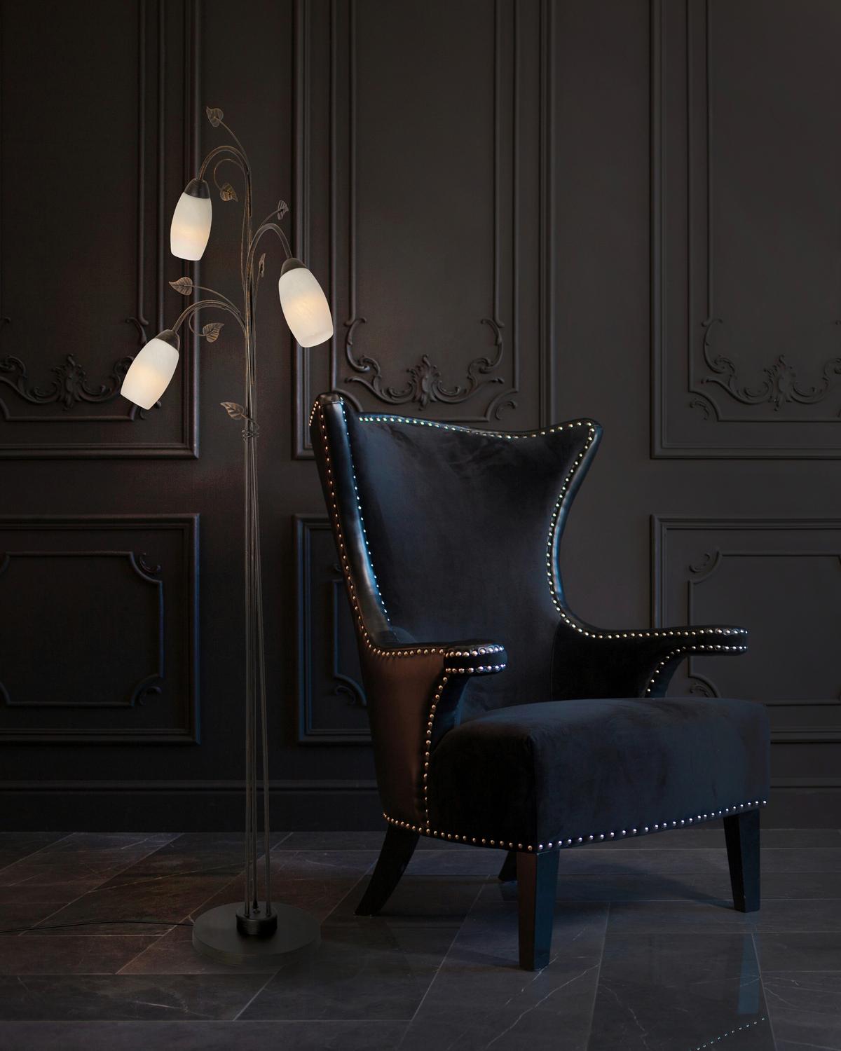 STEHLEUCHTE 40800323 VENEZIA - Weiss/Rostfarben, Konventionell, Glas/Metall (45/160cm) - Globo