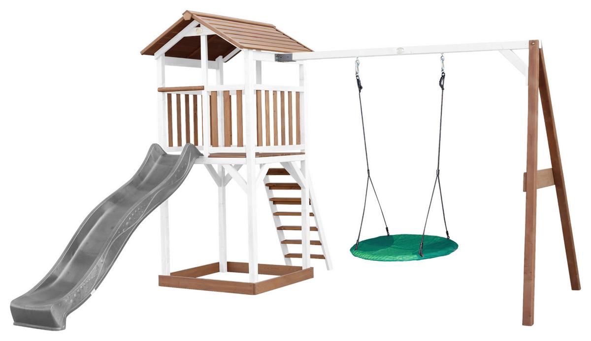 SPIELTURM A025.123.81 - Braun/Weiß, KONVENTIONELL, Holz/Kunststoff (356,6/241,9/349cm) - Ambia Garden