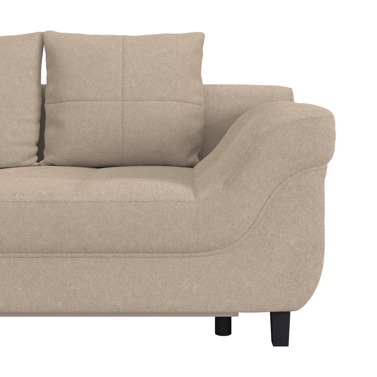 Kutna Garnitura Mendoza - bež/crna, Design, tekstil/drvo (197/309cm) - Modern Living