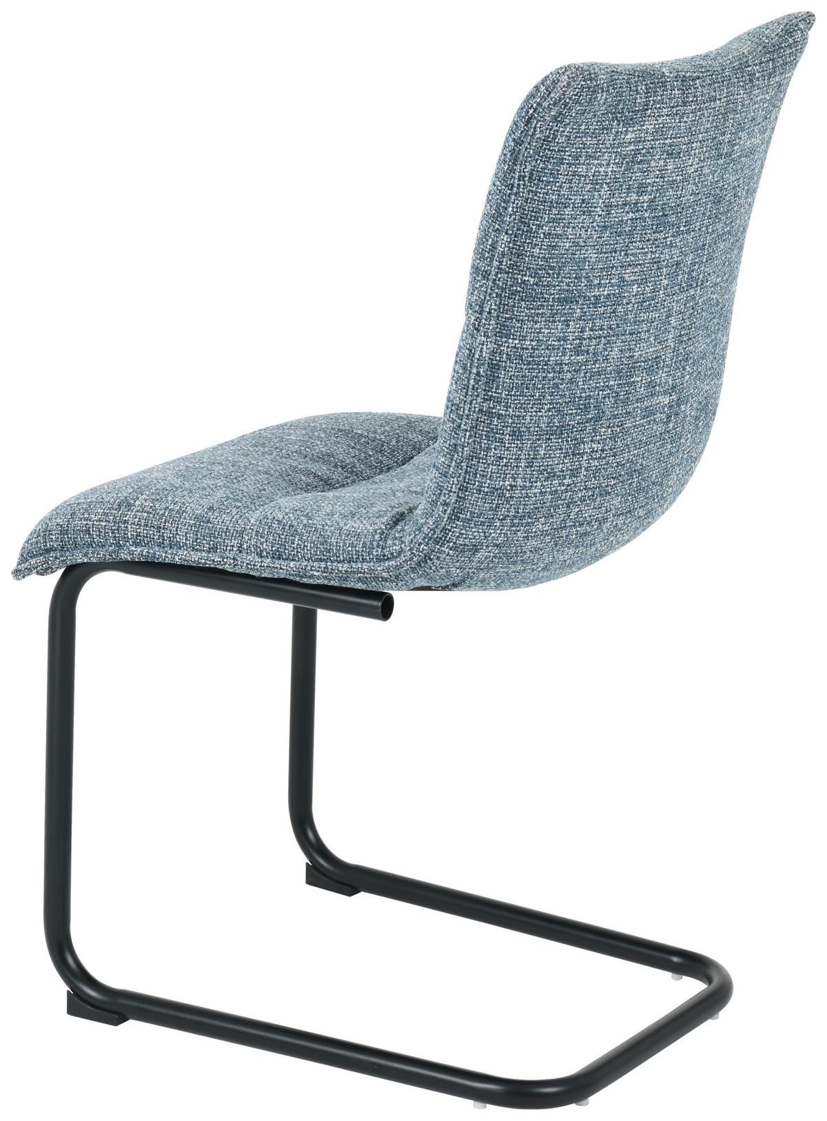 KRZESŁO NA PŁOZIE MOPS    -BOXXX- - niebieski/czarny, Modern, metal/tkanina (47/85/59cm) - Boxxx