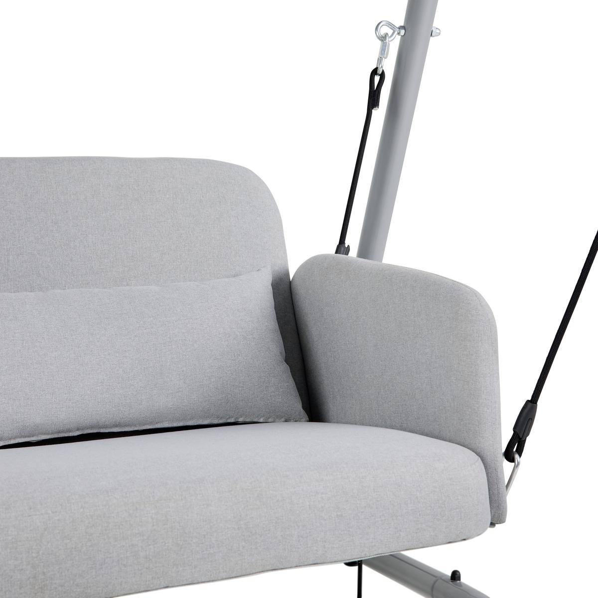 Hollywoodschaukel Ilva Blu Grau Outdoorstoff/Metall - Hellgrau, MODERN, Textil/Metall (178/175/142cm) - Bessagi Garden