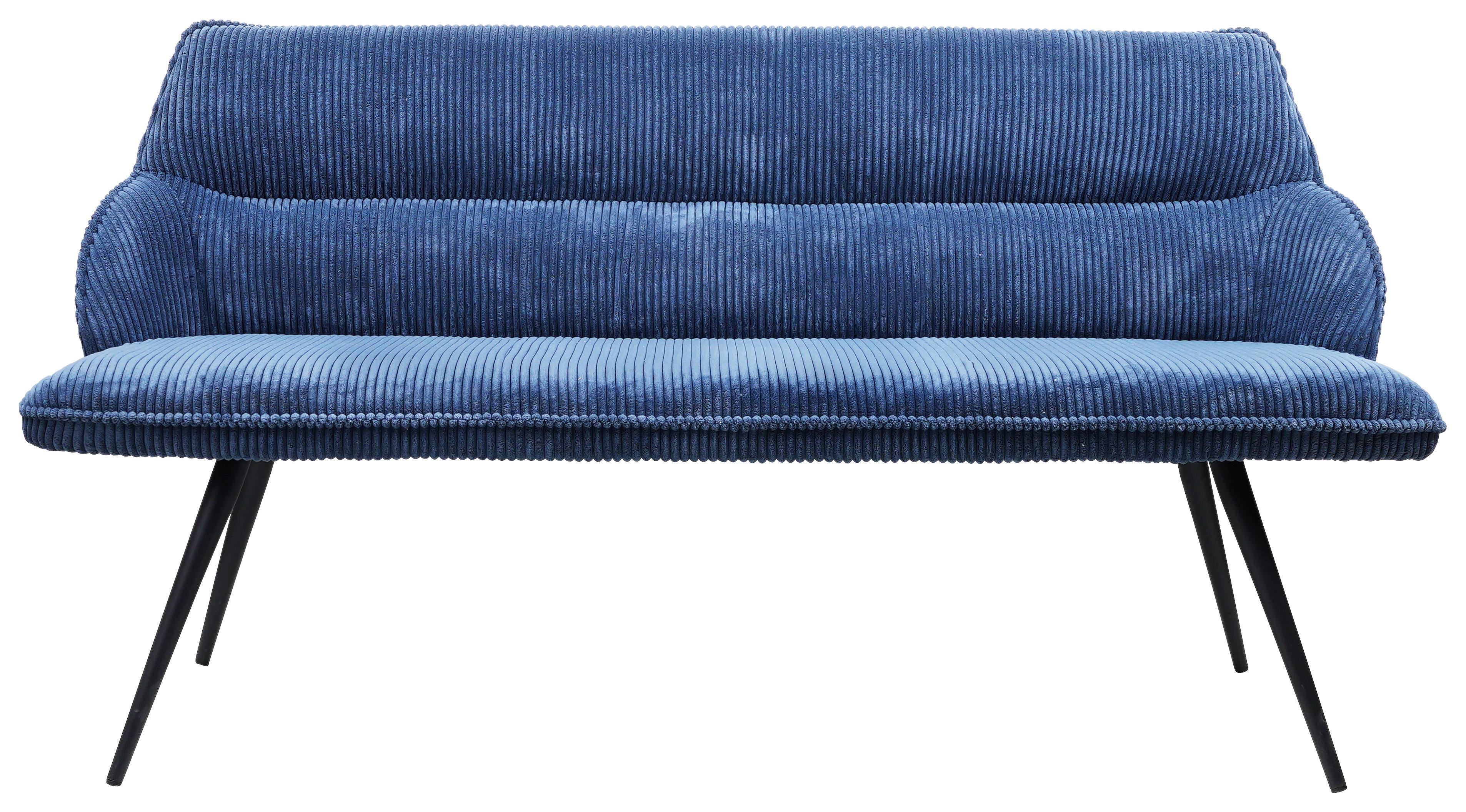 Klop Bursa, Modra - modra/črna, Moderno, kovina/tekstil (163/67/85cm) - Modern Living