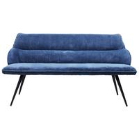 Klop Bursa, Modra - modra/črna, Moderno, kovina/tekstil (163/67/85cm) - Modern Living