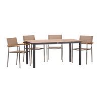 Vrtna Garnitura Skye - barva tikovine/antracit, Basics, kovina/tekstil (160/72/90cm) - Gardenson
