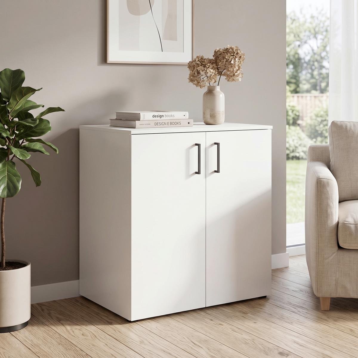 Komoda Multi - bela/crna, Moderno, pločasti materijal/plastika (80/83/52cm) - Modern Living