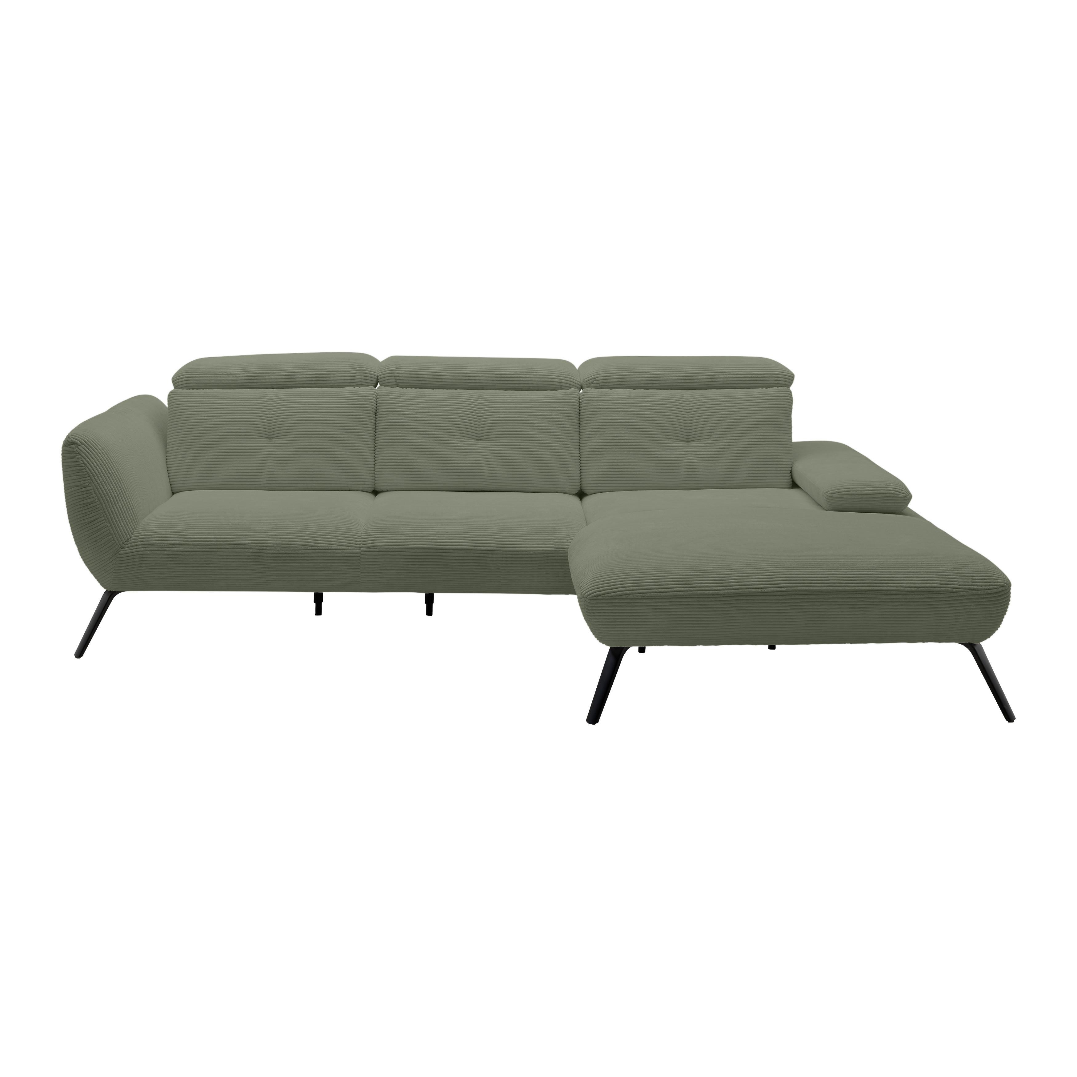 Wohnlandschaft Seattle Olivgrün - Schwarz/Olivgrün, MODERN, Holzwerkstoff/Textil (301/196cm) - Premium Living