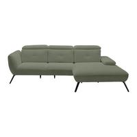 Wohnlandschaft Seattle Olivgrün - Schwarz/Olivgrün, MODERN, Holzwerkstoff/Textil (301/196cm) - Premium Living
