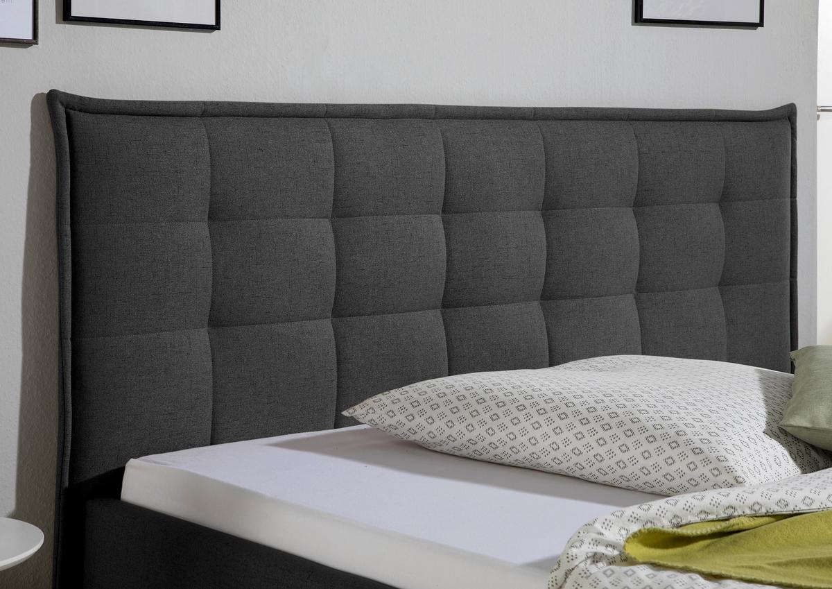 Polsterbett Tracy Anthrazit ca. 100x200 cm - Anthrazit/Naturfarben, MODERN, Holz/Textil (160/200cm) - Livetastic