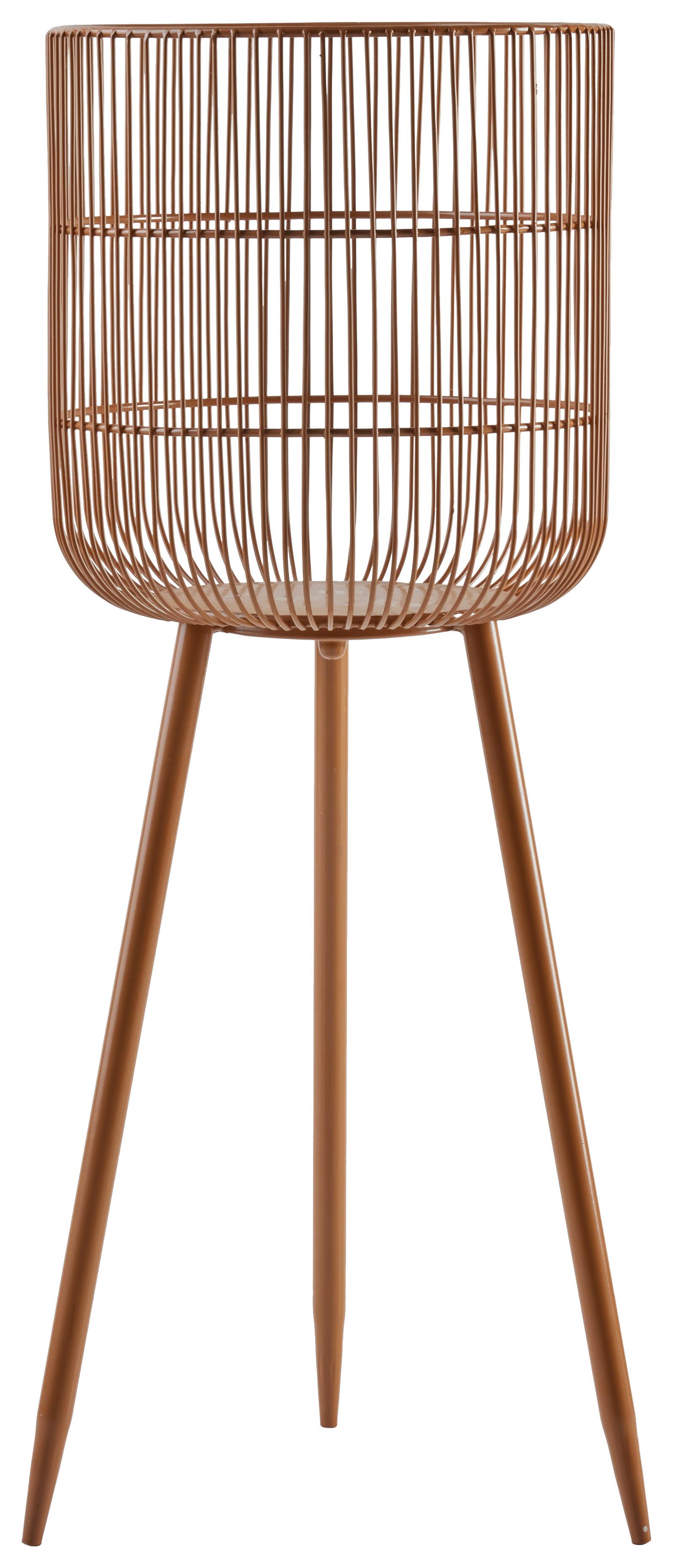 Suport de lumânare antivânt CINDY I -PAZ- - maro, Basics, sticlă/metal (25/68cm) - Modern Living