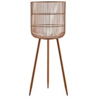 Suport de lumânare antivânt CINDY I -PAZ- - maro, Basics, sticlă/metal (25/68cm) - Modern Living
