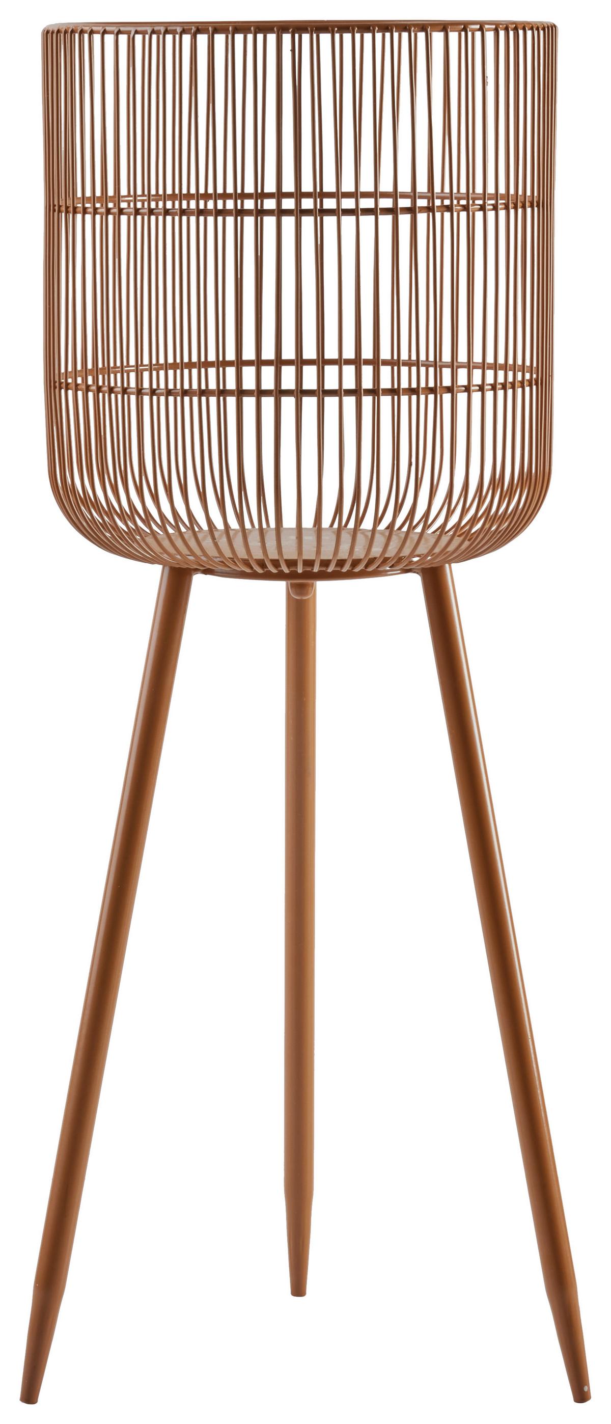 Suport de lumânare antivânt CINDY I -PAZ- - maro, Basics, sticlă/metal (25/68cm) - Modern Living